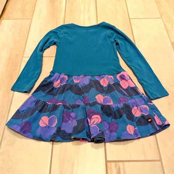 Tea Collection dress Bundle ruffle long sleeve floral 4T 4 Pink Blue - Picture 8 of 8